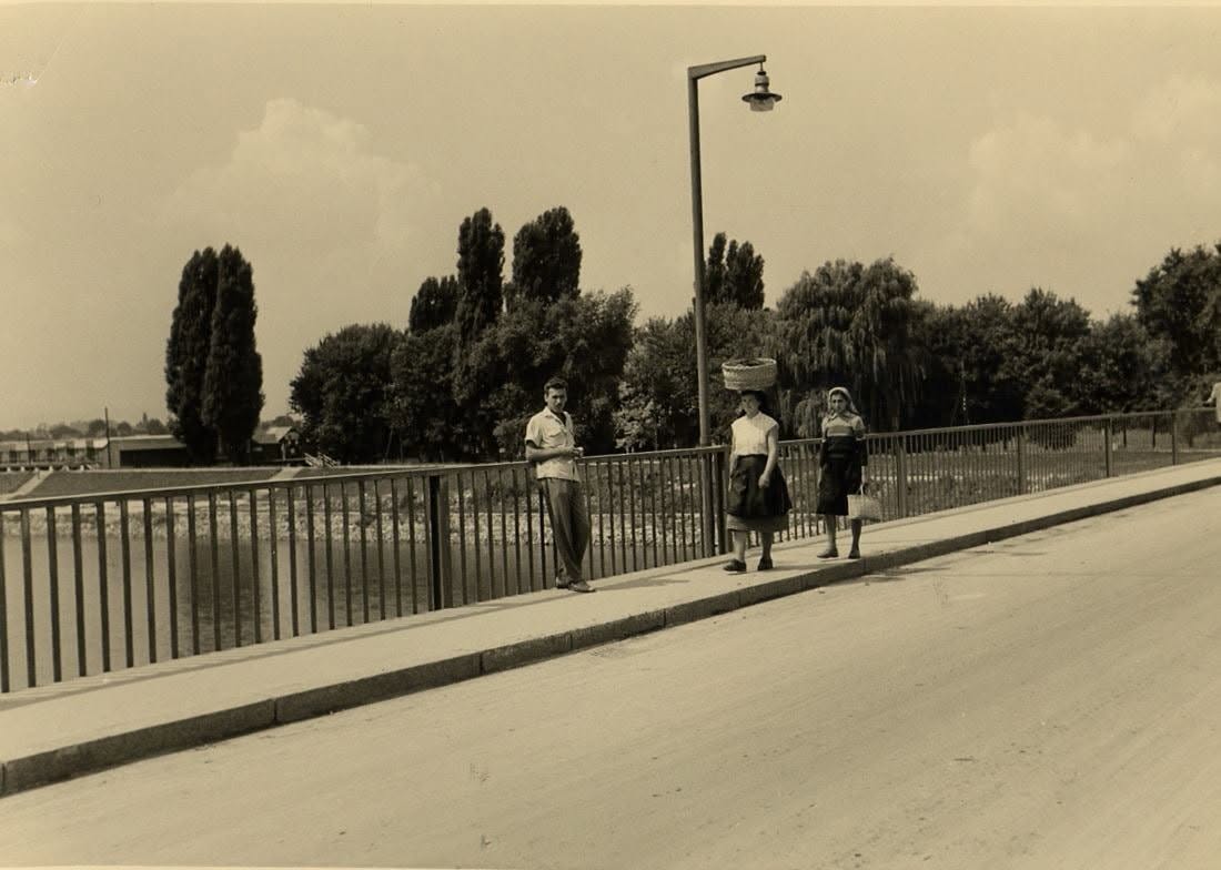 Savski kolni i pješački most 1950. godine